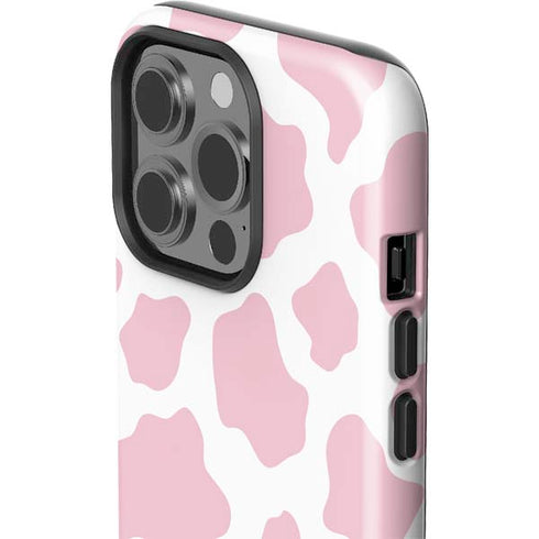 Pink Cow Print iPhone 15 Pro Impact Case